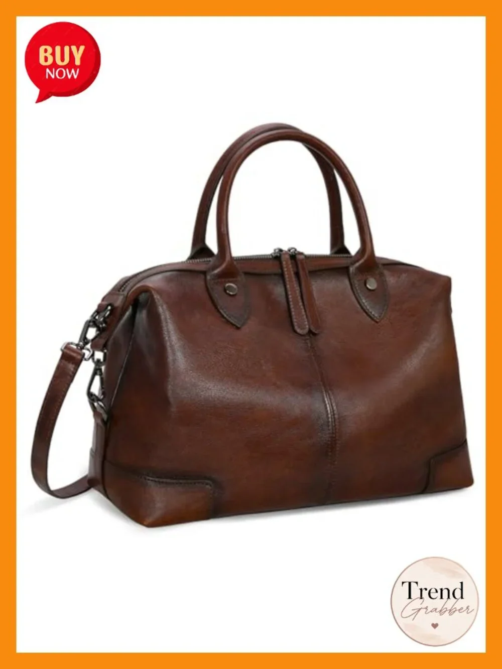 Genuine Leather Satchel Tote Bag Large Capacity Top Handle Handbag Vintage